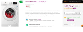 Lavadora de 9Kg AEG L6FBI947P por 383€