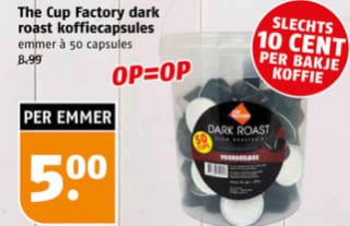 The Cup Factory Dark roast koffiecups 50 stuks voor €5 bij Poiesz-supermarkten