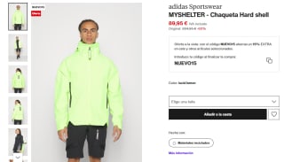 Adidas Chaqueta Hard Shell Myshelter por 76,45€
