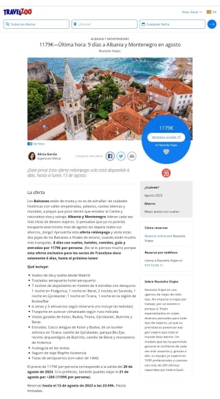 Viajazo a Los Balcanes 8 días con vuelos por 1179€ por persona.