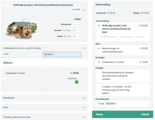 €75 cadeau op een verblijf in oktober bij Boerenbed