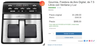 Freidora de Aire Digital Gourmia 7.5L por $999 | Descuento Costco