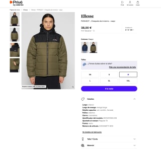 Chaqueta de invierno Ellessse PARASOT Hombre Caqui por solo 38€