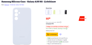 Samsung Galaxy A Galaxy A35 5G Silicone Case (Galaxy A35 5G) Blauw voor €11,69 bij Bol