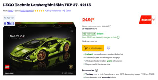 LEGO Technic - Lamborghini Sián FKP 37 voor €249,99 bij Bol.com