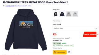 Jack & Jones Jjpeak Heren Hoodie voor €12 bij Bol