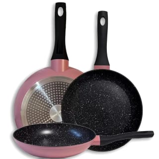 Set de 3 Sartenes Elite de Aluminio Forjado, Lacadas en Rosa Tricapa por 24,45€