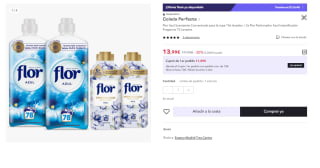 Flor Azul Suavizante Concentrado para la ropa 156 lavados + 2x Flor Perfumador Azul Intensificador Fragancia 72 Lavados por 13.99€ (Cuenta Nueva 8.4€)