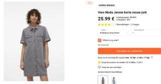 Vero Moda Jennie Denim Short Jurk voor €25,99 bij Tradeinn