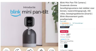 Mini Pan-Tilt Camera - Mobiele Plug-in Beveiligingscamera voor €26,99 bij Amazon