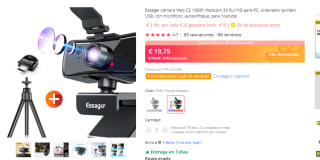Webcam Essager C3 1080P,2K Full HD + trípode por 19.19€
