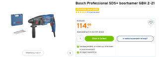 Bosch Professional GBH 2-21 Boorhamer met 3-delige SDS-plus borenset voor €114 bij de Gamma