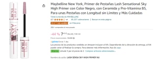 3 Maybelline New York, Primer de Pestañas Lash Sensational Sky High Primer con Color Negro, con Ceramida y Pro-Vitamina B5, Para unas Pestañas con Longitud sin Límites y Más Cuidadas por 13.71€