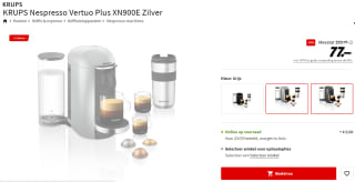 Krups Nespresso Vertuo + XN900E - Koffiecupmachine voor €77 bij de Mediamarkt