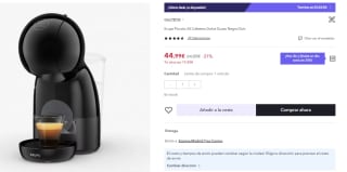 Cafetera Dolce Gusto Krups Piccolo XS por 31.5€