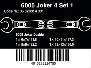Wera 05020314001 6005 Joker 4 Set 1 Dubbele steeksleutelset 4-delig voor €29,99 bij Amazon