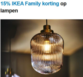 15% IKEA Family korting op lampen
