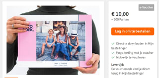 Fotoboek Hardcover A4 t.w.v. € 29,99 voor €10 + 500 ING punten