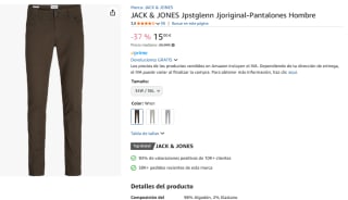 JACK & JONES Jpstglenn Jjoriginal-Pantalones Hombre por 15€