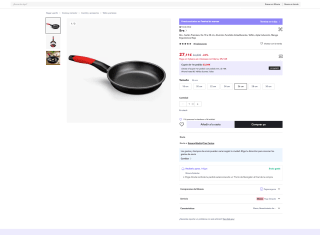 Sartén Bra Premiere 18 a 30 cm aluminio Fundido Antiadherente por 27,11€ (Nuevos usuarios 15,11€)