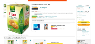 2 Gullón Galleta Fibra sin Azúcar 450g por solo 4,31€