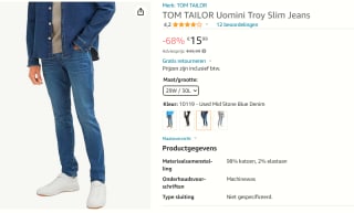 TOM TAILOR Uomini Troy Slim heren Jeans voor €15,99 bij Amazon
