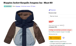 Noppies Jacket Gargallo babyjas voor €19,50 bij Bol