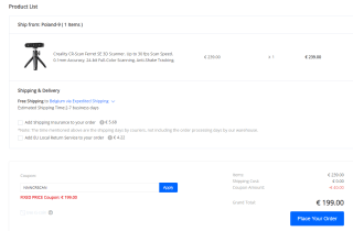 Creality 3d CR-Scan Ferret SE 3d Scanner voor €199 @ Geekbuying