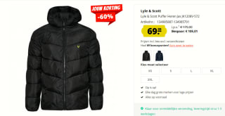 Lyle & Scott - Gewatteerd jack in zwart voor €69,99 bij Sport-Korting