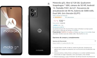 Motorola g32 de 6GB/128GB por 135,92€