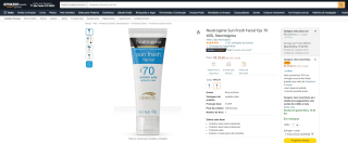 Protetor solar facial da Neutrogena Sun Fresh Fator 70 de 40g - R$ 29,60
