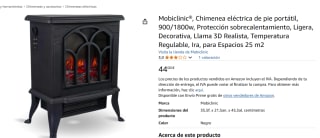 Chimenea Eléctrica Mobiclinic 900/1800w por 44€
