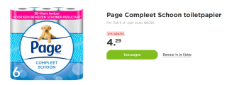 Page Compleet Schoon toiletpapier Per Zak 6 st
