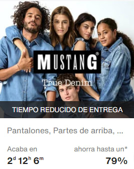 Hasta un -79% de descuento en Zalando Privé en la marca Mustang
