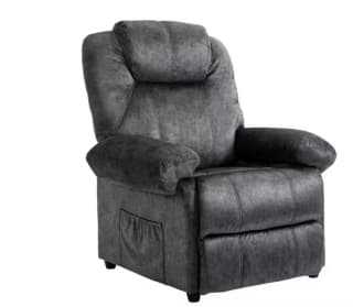 Sillón Relax Reclinable Manual Tapizado en Terciopelo Acolchado con Reposapiés Retráctil y Bolsillos Laterales 88x91x108 cm por 173,50€ (Nuevos usuarios