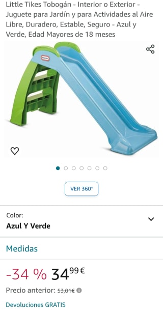 Tobogán infantil azul por 34,99€