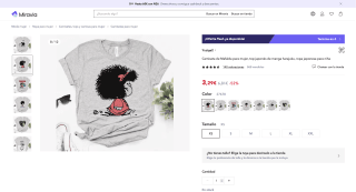 Camiseta Mafalda mujer Harajuku por 3,29€