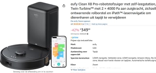 Eufy Clean X8 Pro 2-in-1 robotstofzuiger met zelfleegstation en dweilfunctie voor €349 bij Amazon