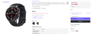 Smartwatch OnePlus Watch 3 por 217€
