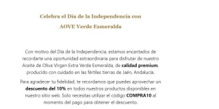 10% de descuento en Verde Esmeralda