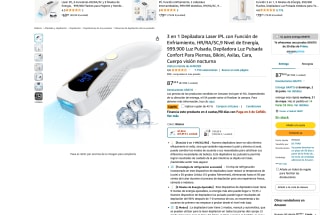 Depiladora Laser IPL AMINZER 3 en 1 con Función de Enfriamiento por 29,91€ HR/RA/SC,9 Nivel de Energía, 999.900 Luz Pulsada + accesorios