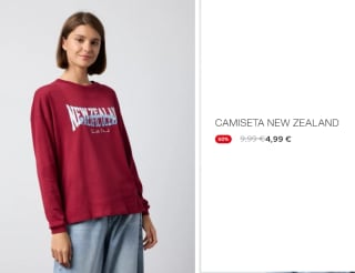 Camiseta de Manga Larga de Mujer New Zealand por 4.99€