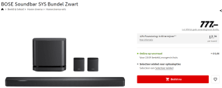 Bose Soundbar 500 Home Cinema Bundel voor €777 bij Media Markt