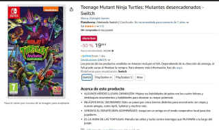 Juego Teenage Mutant Ninja Turtles: Mutantes desencadenados - Switch por 19,99€