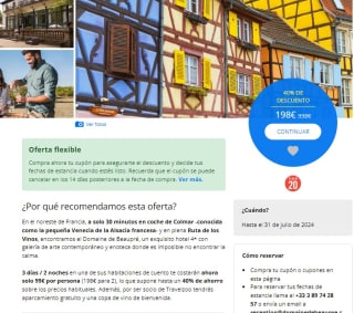 Alsacia y la Ruta de los Vinos en 3 días para 2 por 198€