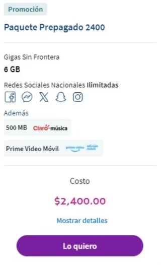 Paquete Amigo de Telcel Anual por $2,400: 6GB Mensuales por 1 Año