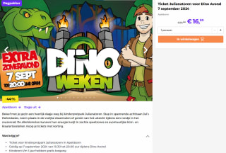 Ticket Julianatoren voor Dino Avond 7 september 2024 voor €16,50 bij Actievandedag