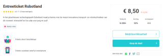 Entreeticket Robotland vanaf €8,50 via Tripper