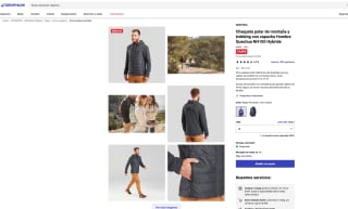 Chaqueta polar de montaña y trekking con capucha Hombre Quech por 19,99€ua NH100 Hybride (Tallas S a 3XL)