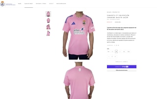 Camiseta oficial segunda equipación del RC Recreativo de Huelva 24/25 por 34,97€